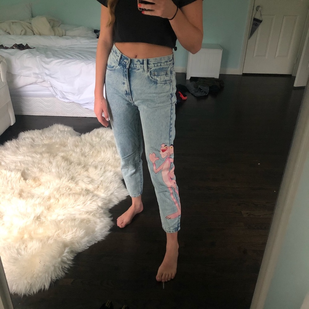 Pink panther mom jeans